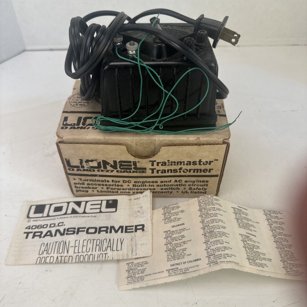 Lionel Trainmaster Transformer 6-4060 1985 TESTED Working